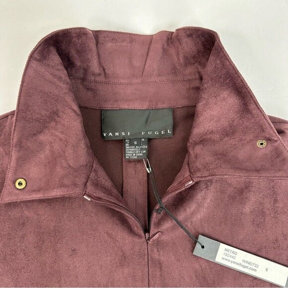 Yansi Fugel Women's NWT Wine Metro Quarter Zip Long Sleeve Microfiber Top S/C41 - Picture 10 of 15